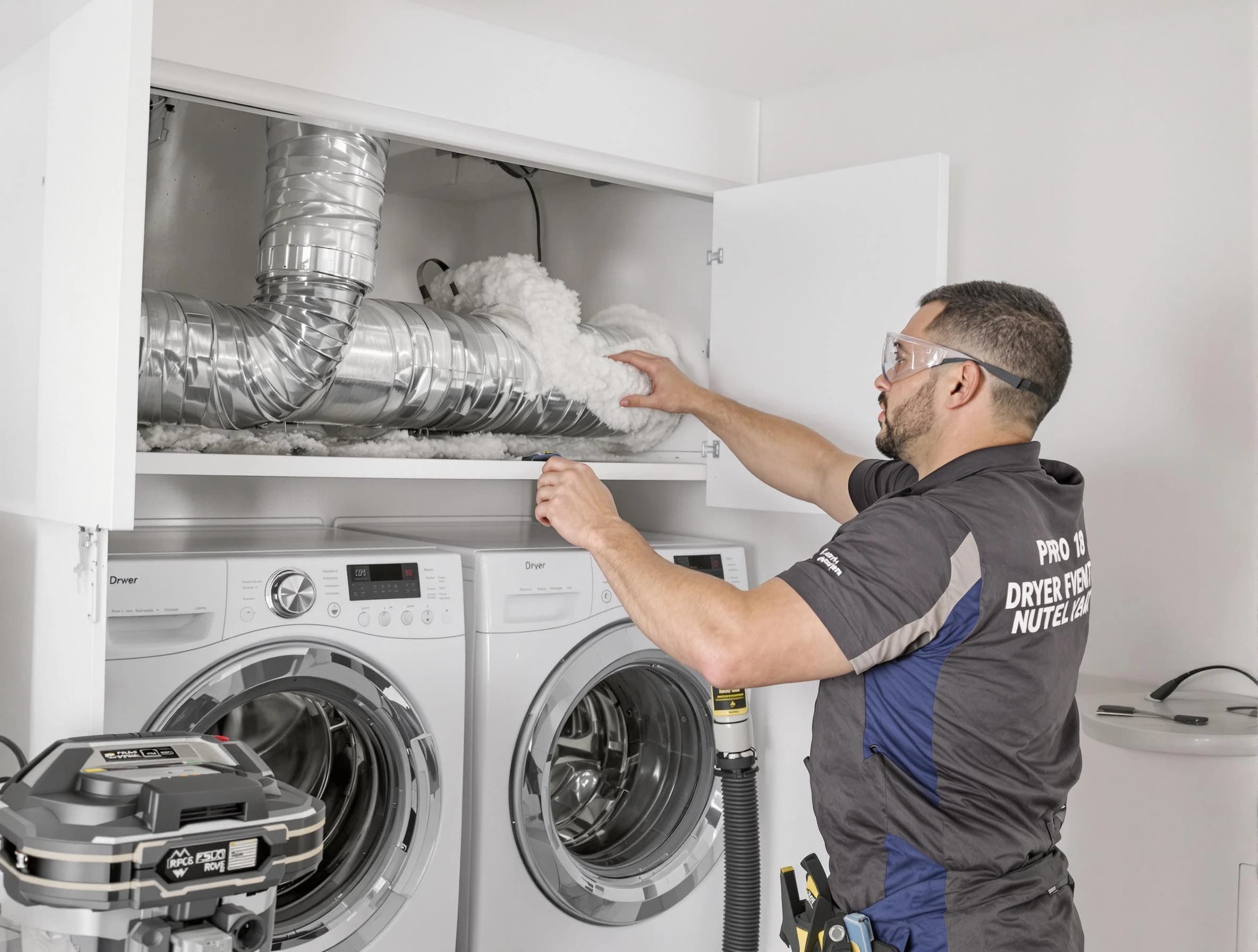 Carnot-Moon Dryer Vent Cleaning certified technician performing specialized gas dryer vent cleaning in Carnot-Moon
