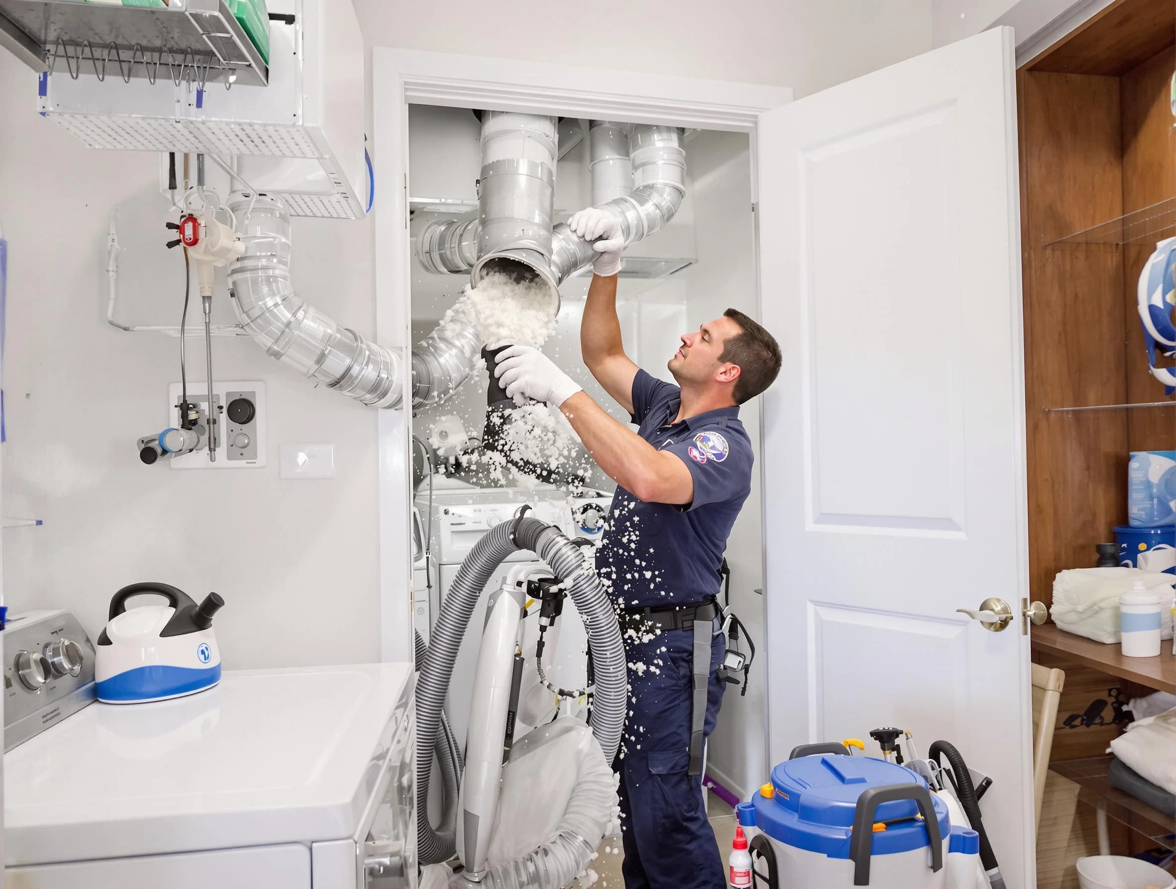 Carnot-Moon Dryer Vent Cleaning technician delivering thorough residential dryer vent cleaning service in Carnot-Moon