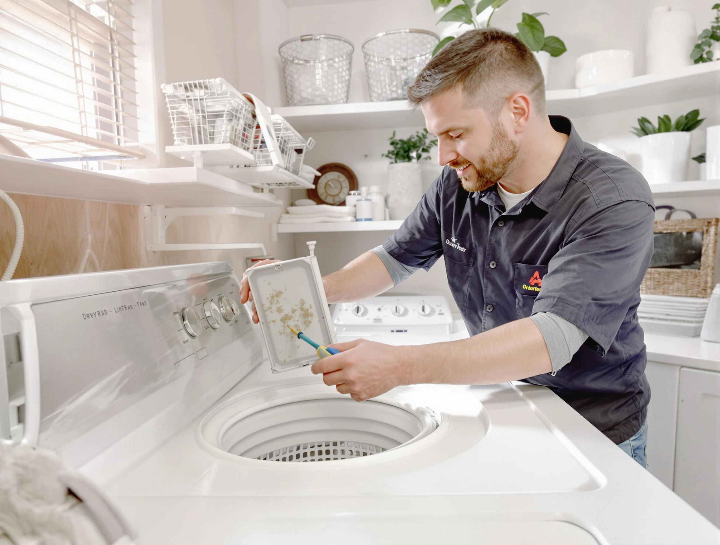 Cleaning Dryer Lint Trap in Carnot-Moon