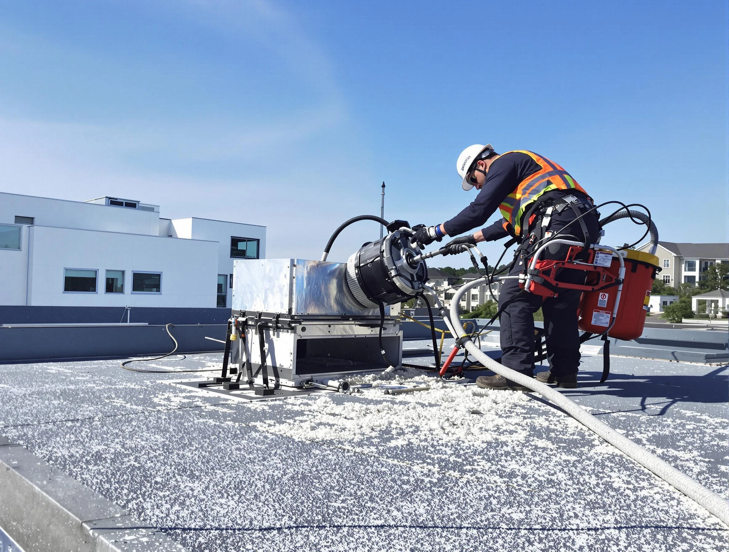 Cleaning Dryer Vent On Roof in Carnot-Moon